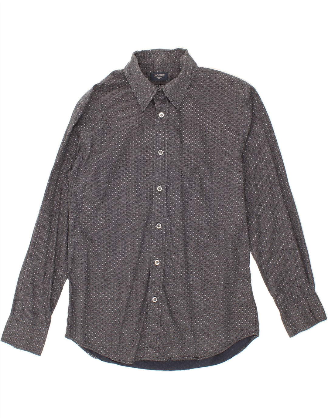 DOCKERS Mens Shirt Medium Navy Blue Spotted Cotton Vintage Dockers and Second-Hand Dockers from Messina Hembry 