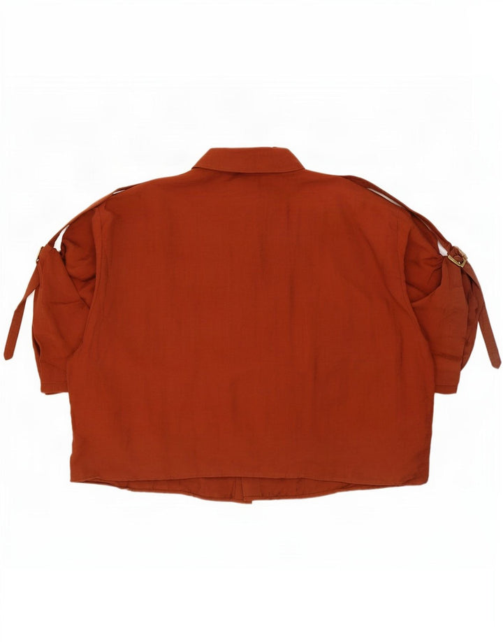 Zara Chemise surdimensionnée à manches courtes pour femme UK 14 Lyocell marron moyen
