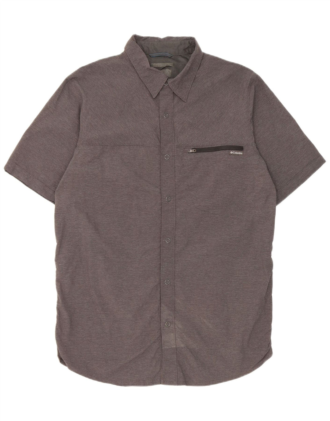 Columbia Chemise à Manches Courtes Homme Gris Moyen Nylon