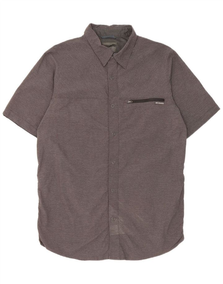 Columbia Chemise à Manches Courtes Homme Gris Moyen Nylon