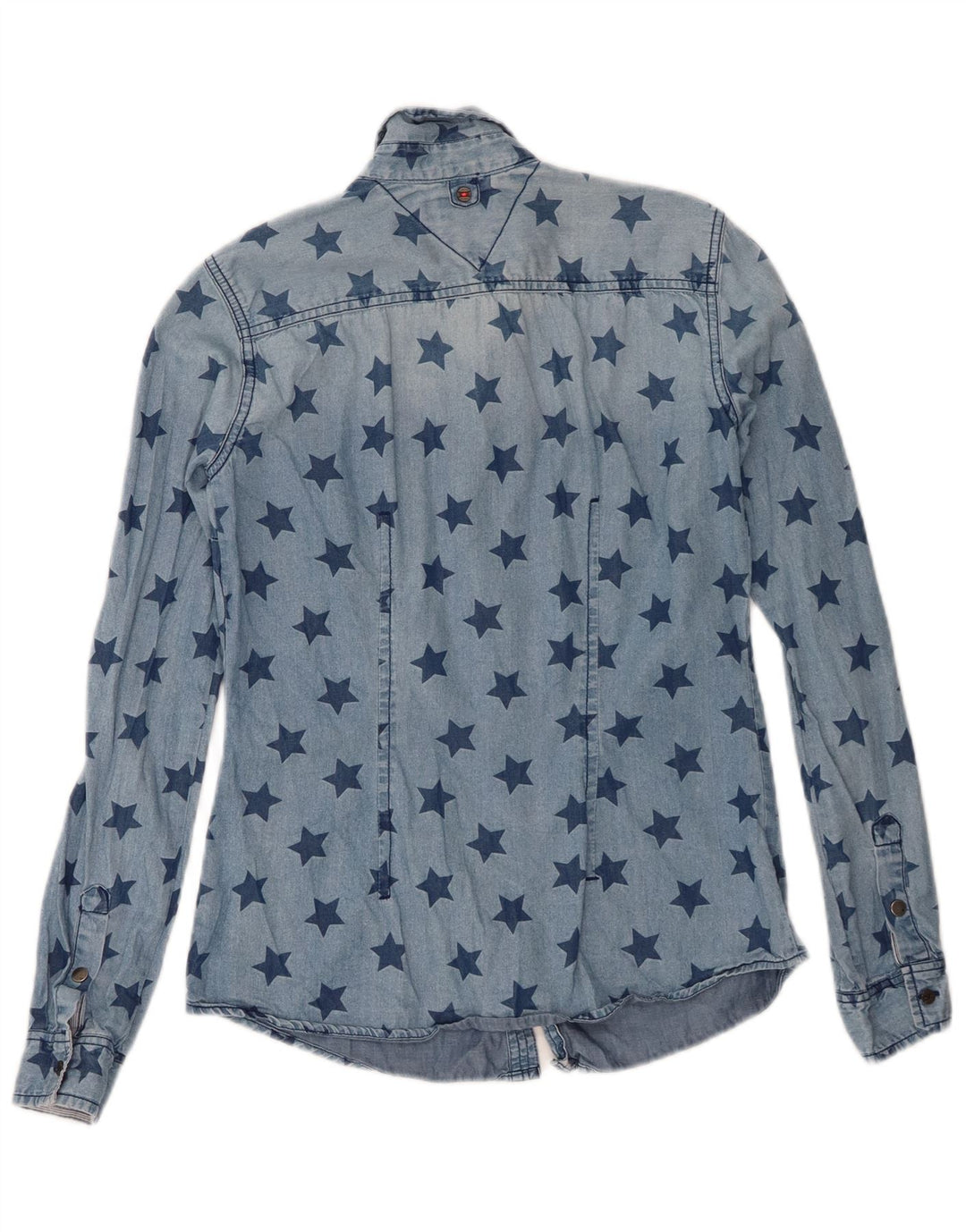 Tommy Hilfiger Chemise en jean à motif abstrait pour femme UK 6 XS Bleu
