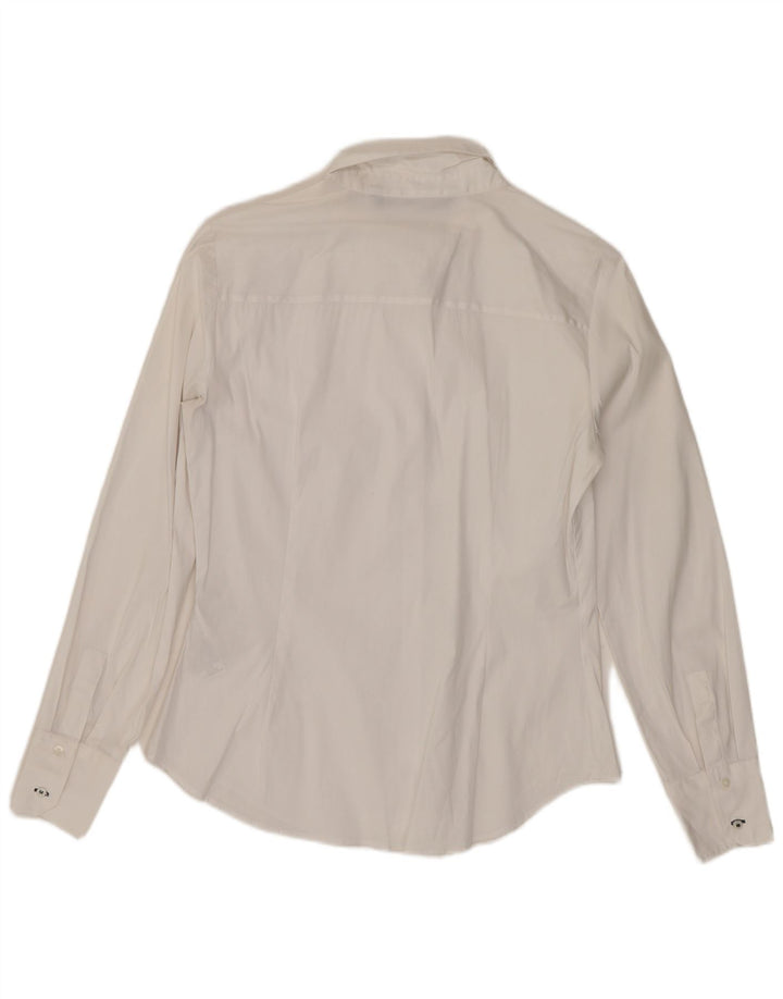 Chemise Femme Zara UK 14 Large Coton Blanc