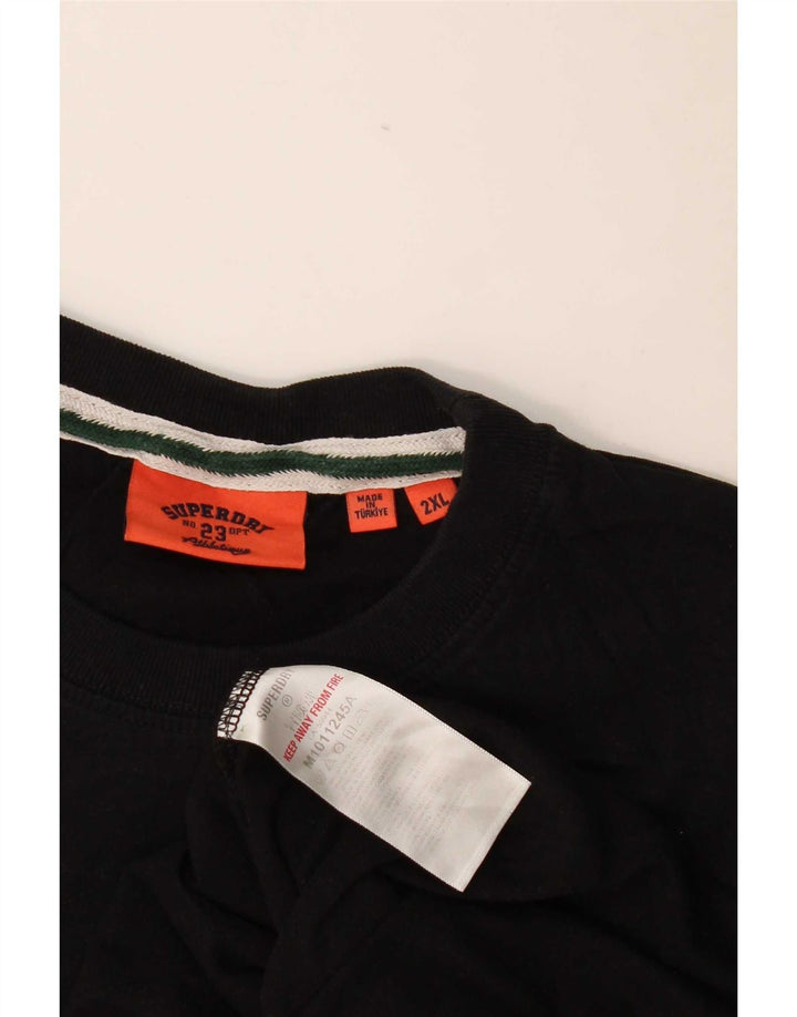 Superdry T-Shirt Femme Top 2XL Noir Coton
