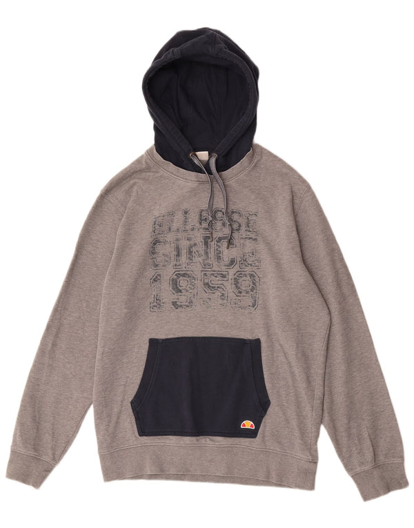 Ellesse Pull à capuche graphique pour homme en coton color block Gris Taille L