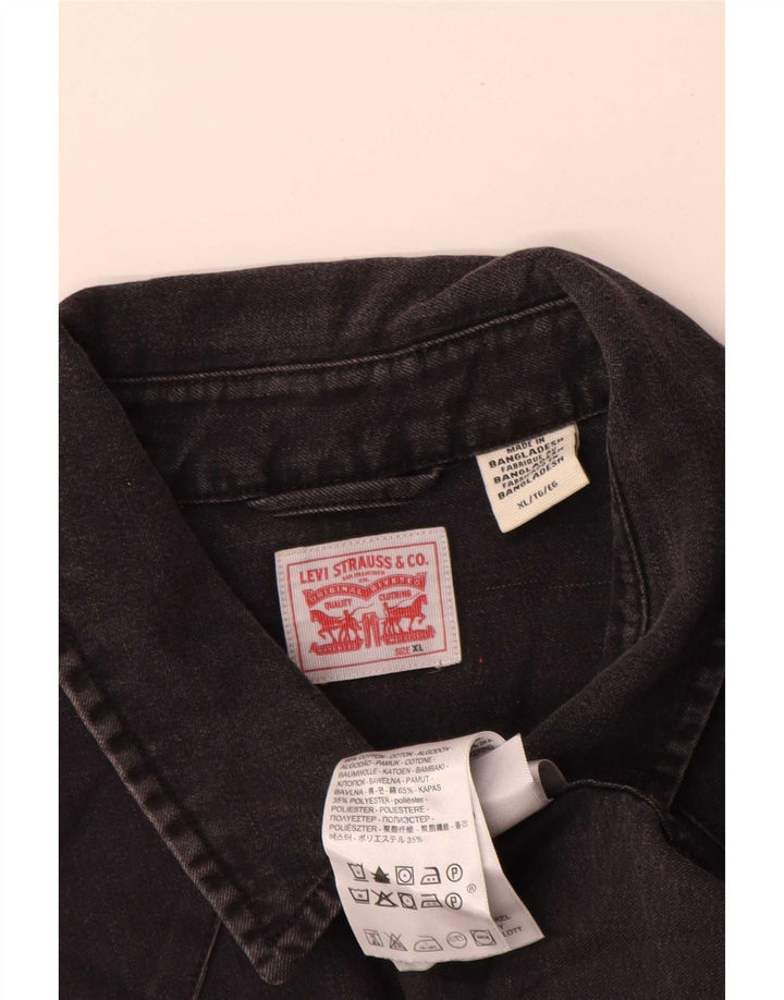 Levi's Chemise en Jean Femme UK 18 XL Noir Coton