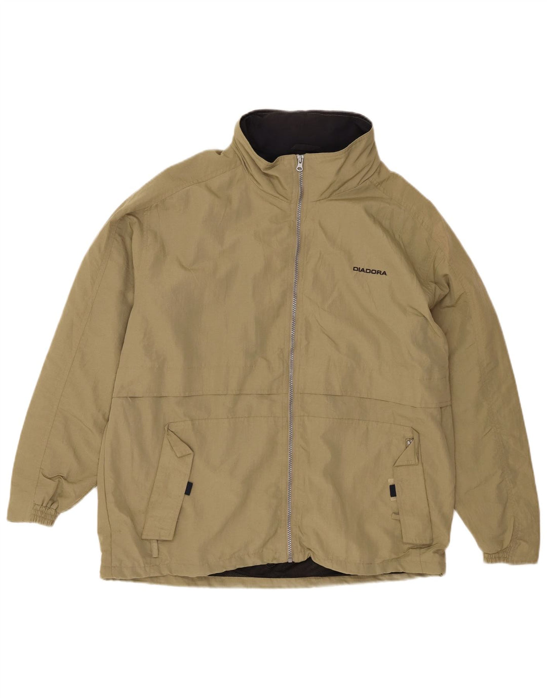DIADORA Mens Rain Jacket UK 38 Medium Khaki Polyamide