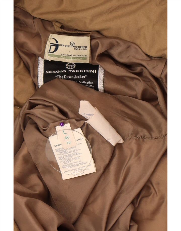 Sergio Tacchini Manteau matelassé à capuche pour femme IT 46 Large Beige Polyester
