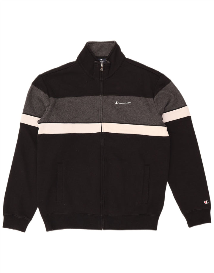 Champion Veste de survêtement pour homme en coton color block Noir Taille L