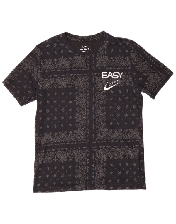 Nike Hommes Dri Fit Graphic T-Shirt Haut Petit Noir Paisley Coton