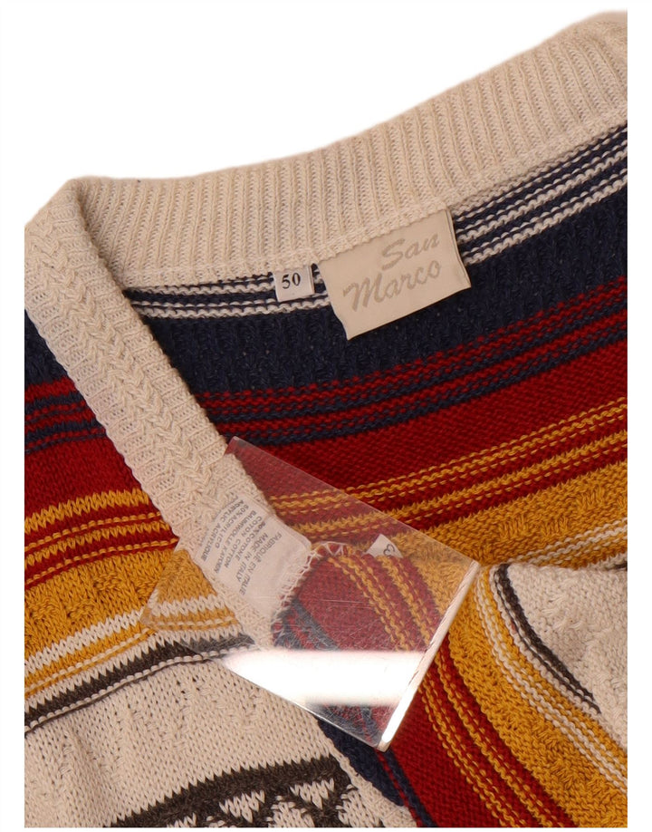 San Marco Cardigan Homme Pull IT 50 Medium Multicolore Rayé