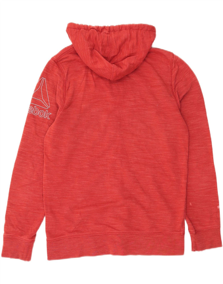 Reebok Sweat à Capuche Graphic Zip Homme Rouge Moyen Coton