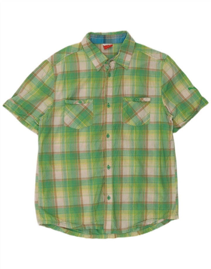 Nike Chemise à manches courtes pour homme en coton à carreaux verts