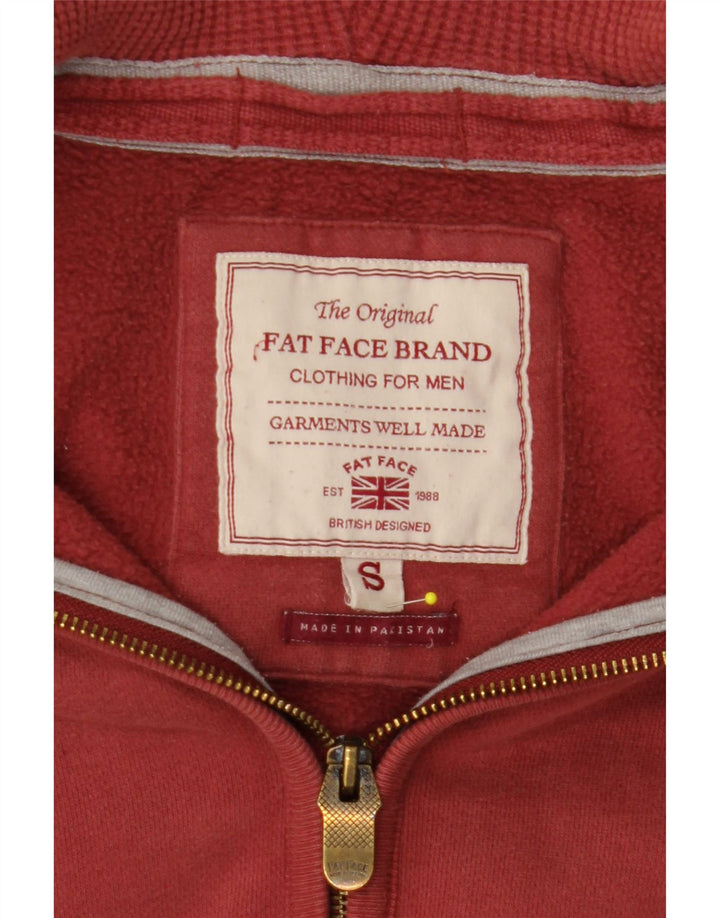 FAT FACE Pull à capuche zippé pour hommes, petit, bordeaux