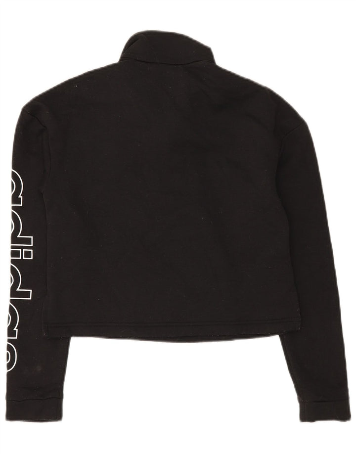 Adidas Femmes Crop Graphic Crop Sweatshirt Jumper UK 4/6 XS Noir Polyester