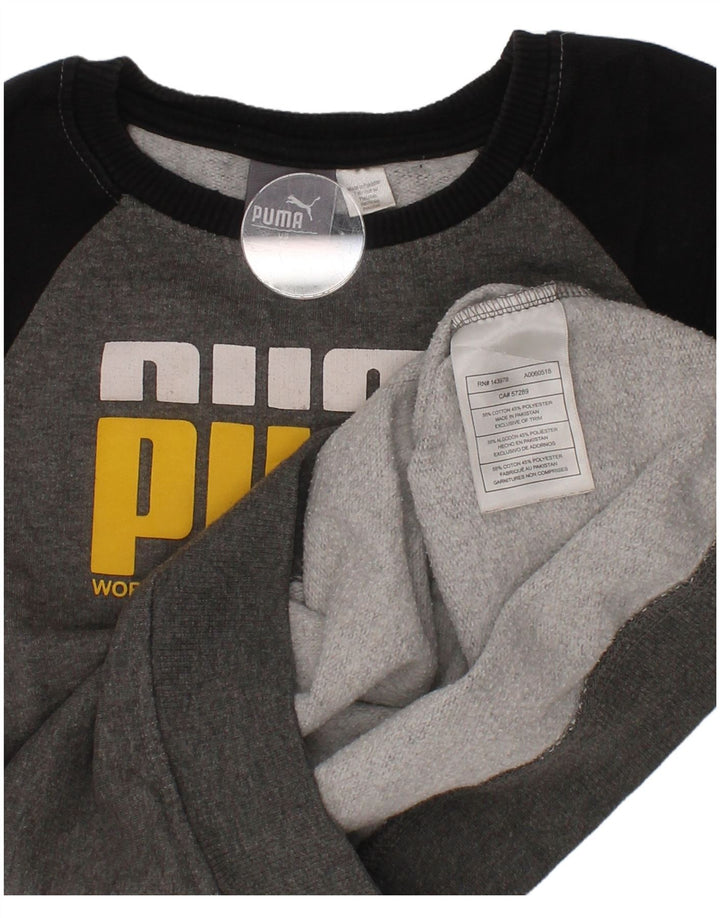 Puma Sweat-shirt graphique garçon 5-6 ans Gris Coton
