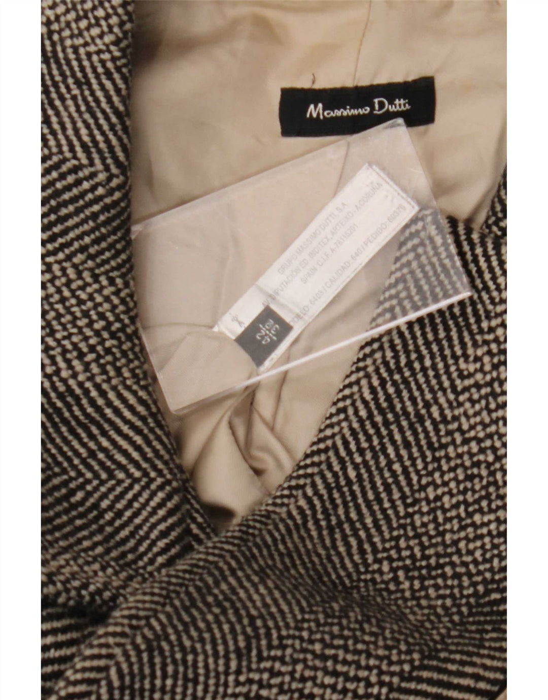 Massimo Dutti Manteau Femme EU 42 Large Laine à Chevrons Gris