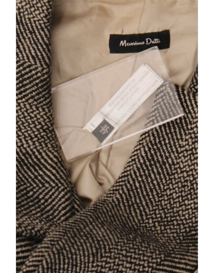 Massimo Dutti Manteau Femme EU 42 Large Laine à Chevrons Gris