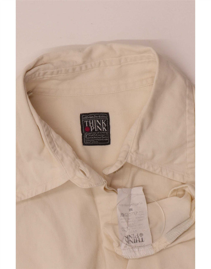 Think Pink Chemise coupe régulière pour femme UK 44 en coton blanc cassé moyen