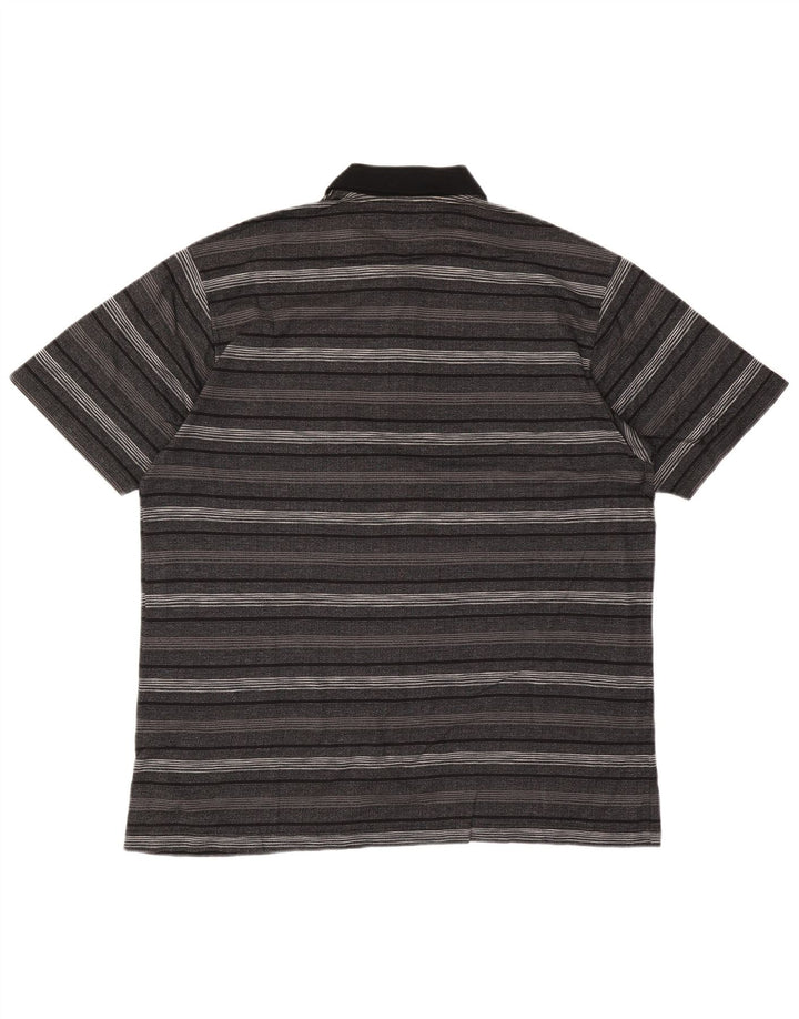Polo Homme Vintage Grand Coton Rayé Gris