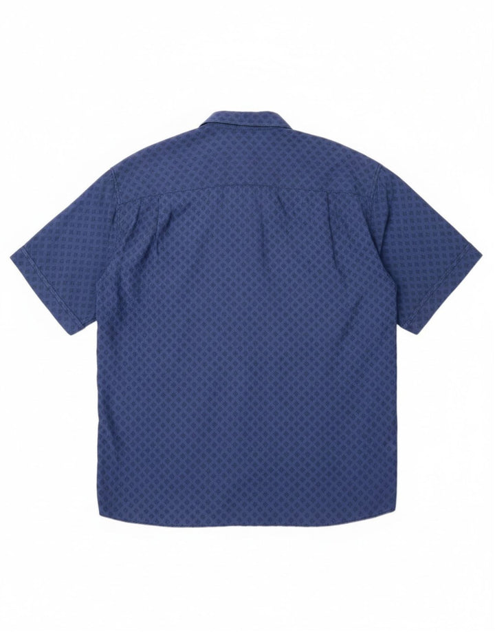 Raybest Chemise à Manches Courtes Homme XL Bleu Marine Géométrique Viscose
