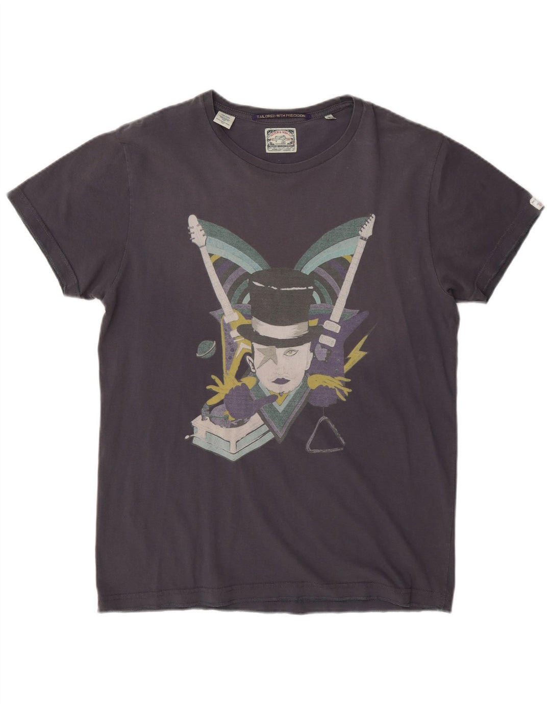 Scotch & Soda T-Shirt Graphique Homme Bleu Marine Moyen Coton