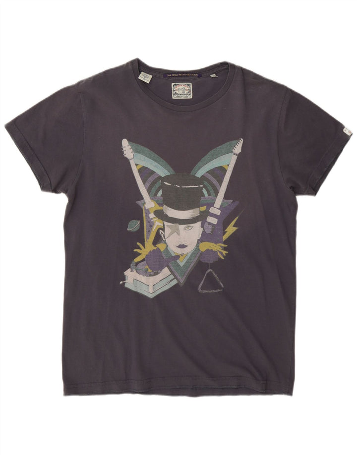 Scotch & Soda T-Shirt Graphique Homme Bleu Marine Moyen Coton
