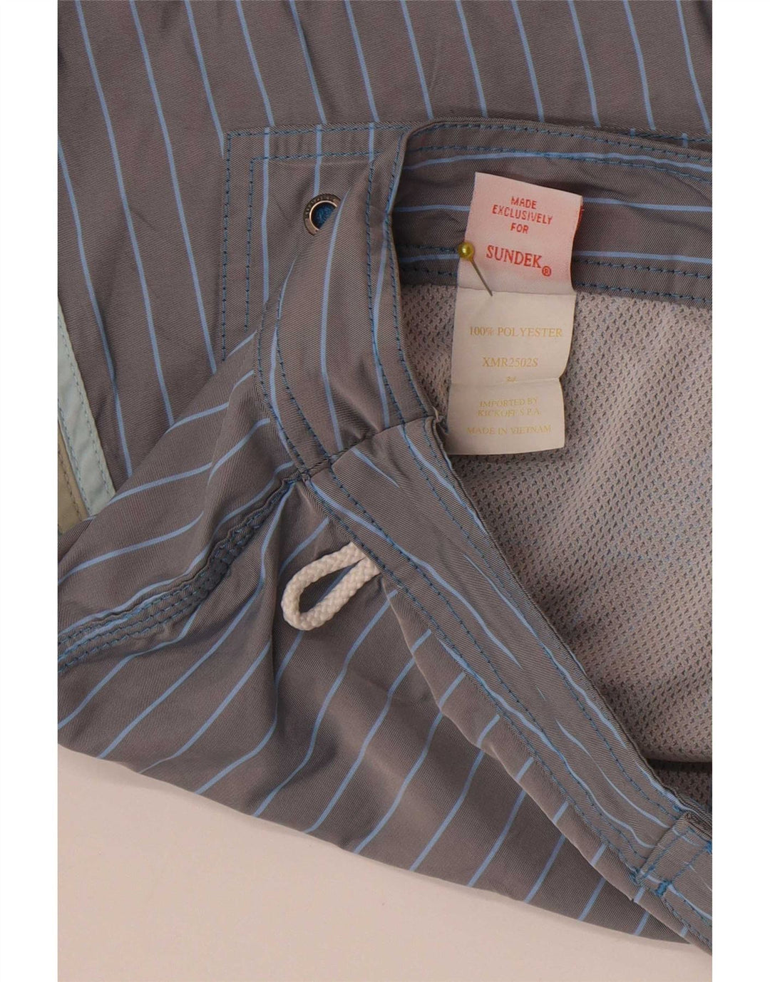 Sundek Short de bain pour homme en polyester à fines rayures gris