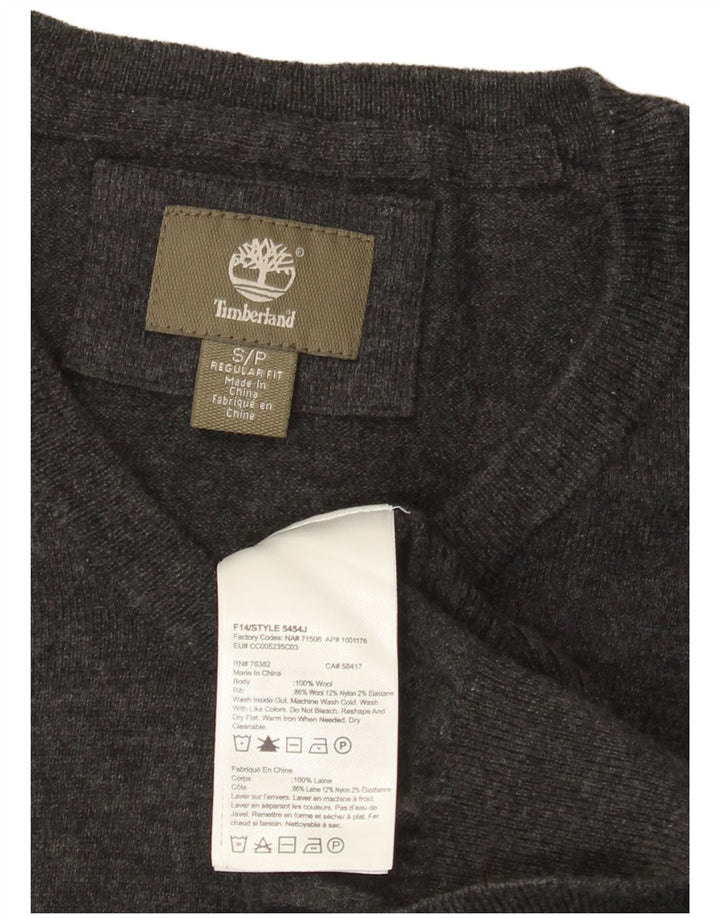 Timberland Pull coupe classique à col en V pour homme en laine mouchetée gris petit