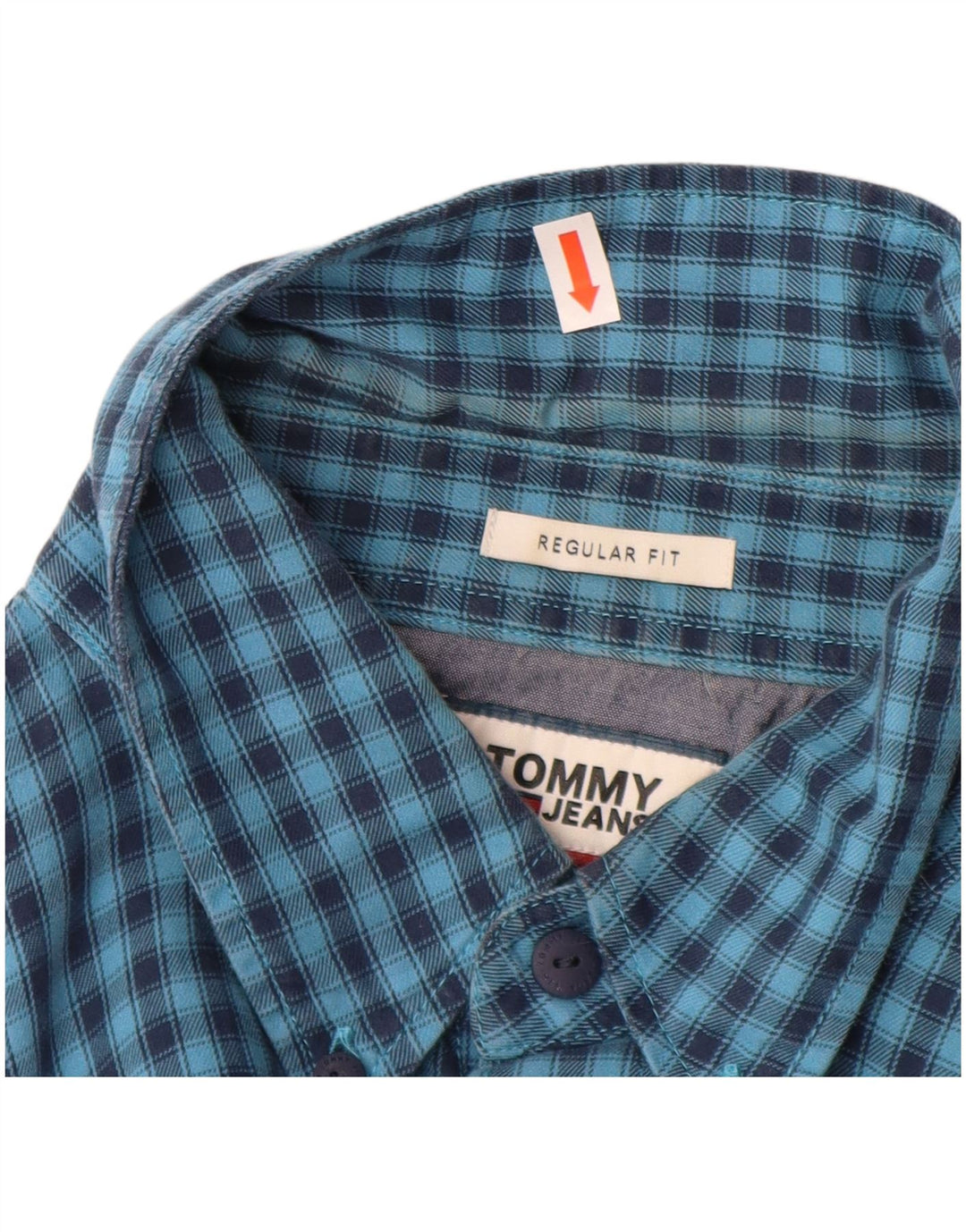 TOMMY HILFIGER Chemise Regular Fit Homme Grand Carreau Bleu Coton