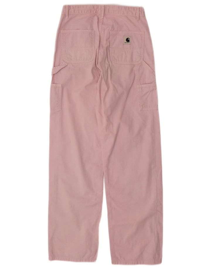 CARHARTT Pantalon Cargo Droit Femme W25 L29 Rose Coton
