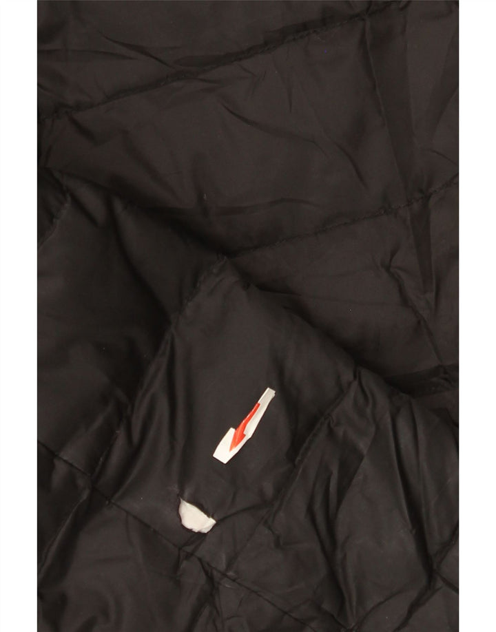 Zara Veste matelassée à capuche pour femme UK 10 Small Noir Polyester