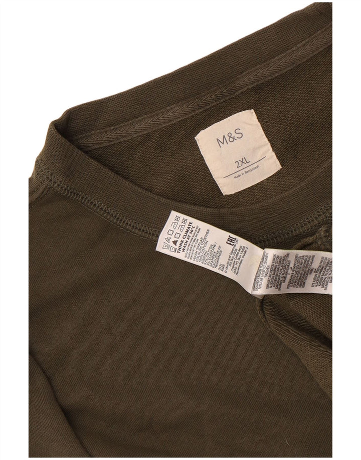 Marks & Spencer Sweat-shirt pour homme en coton kaki 2XL