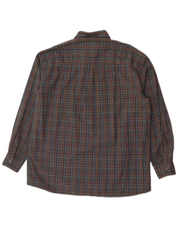 Leonardo Chemise en flanelle pour homme Taille 44 XL Vert à carreaux