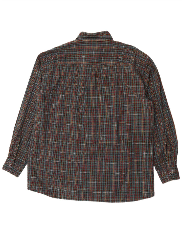 Leonardo Chemise en flanelle pour homme Taille 44 XL Vert à carreaux
