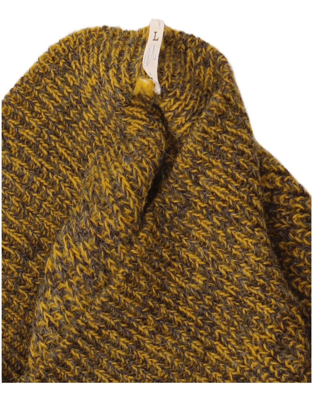 VINTAGE Pull col rond homme grand kaki rayé