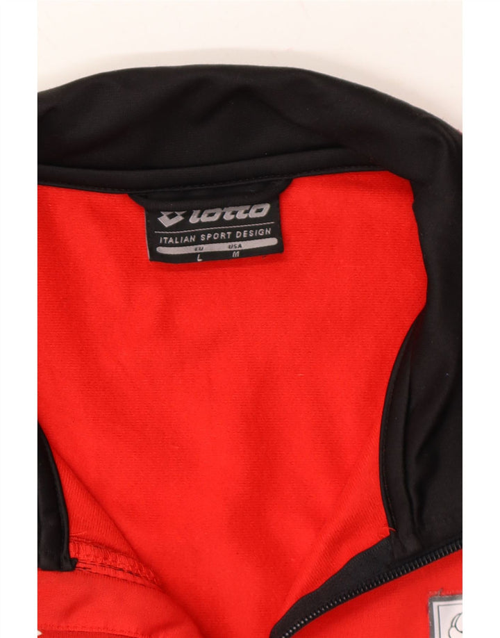 LOTTO Mens Tracksuit Top Jacket Large Red Colourblock Polyester Vintage Lotto and Second-Hand Lotto from Messina Hembry 