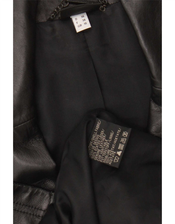 Madeleine Manteau en cuir pour femme UK 10 Petit cuir noir