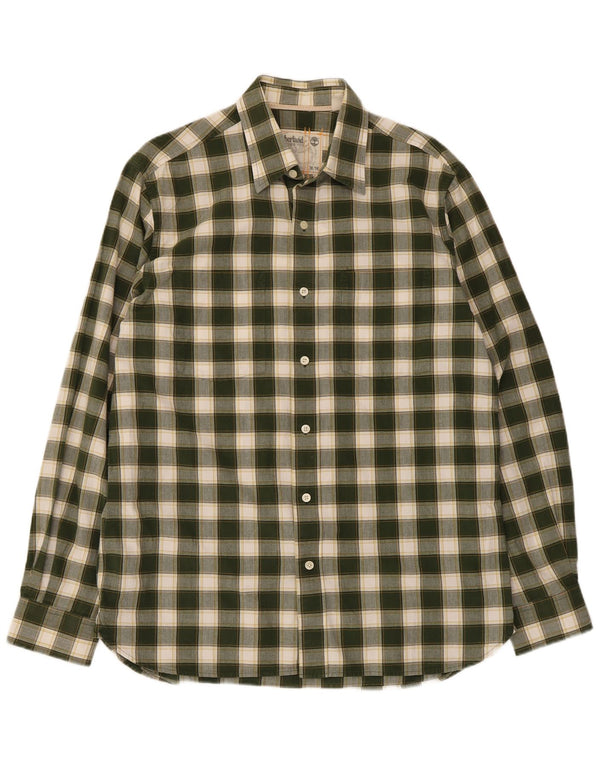 Timberland Chemise Regular Fit Homme Vert Moyen à Carreaux en Coton