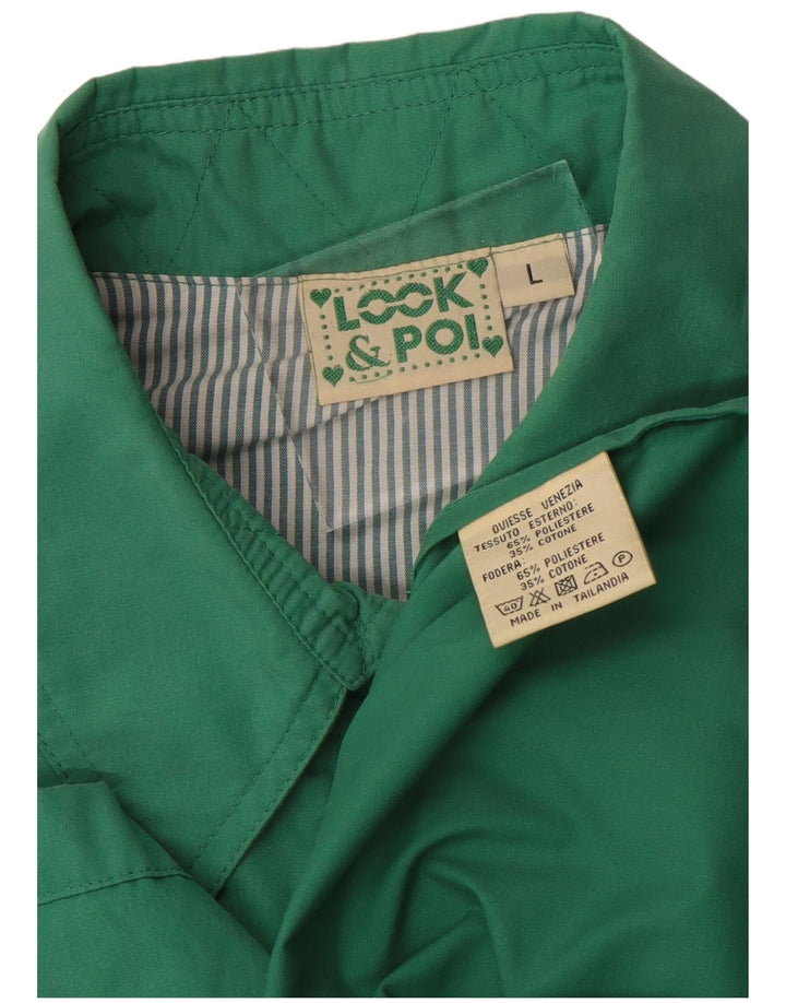 VINTAGE Manteau surdimensionné pour femmes UK 16 Grand polyester vert