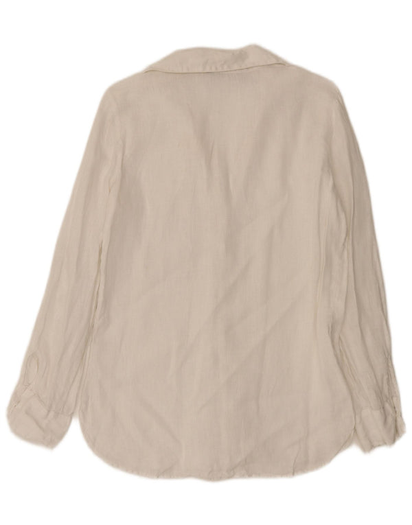 Zara Chemise Femme UK 10 Petit Blanc