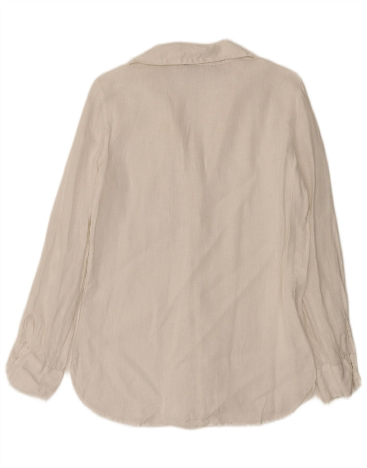 Zara Chemise Femme UK 10 Petit Blanc