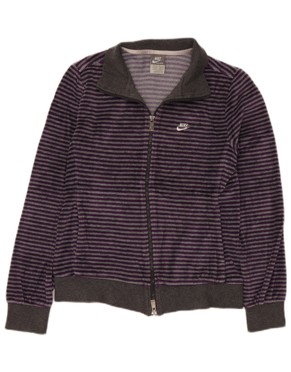 NIKE Veste de survêtement pour femme UK 12/14 Coton rayé violet moyen