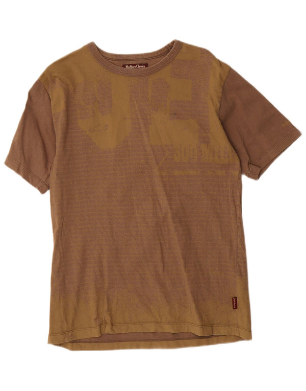 Marlboro Classics T-shirt graphique pour homme en coton à fines rayures marron moyen