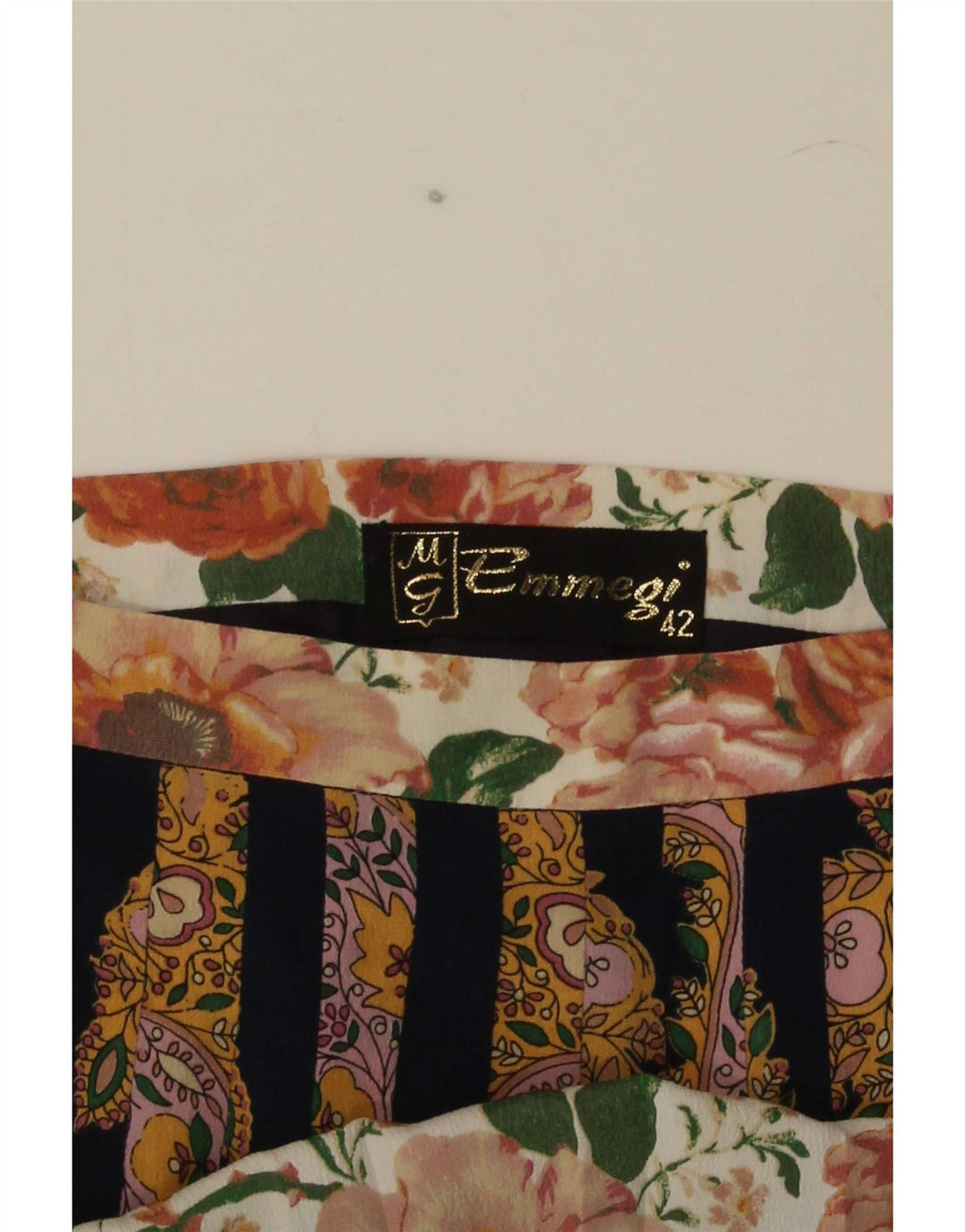 Emmegi Jupe trapèze plissée pour femme IT 42 Medium W26 Motif cachemire multicolore