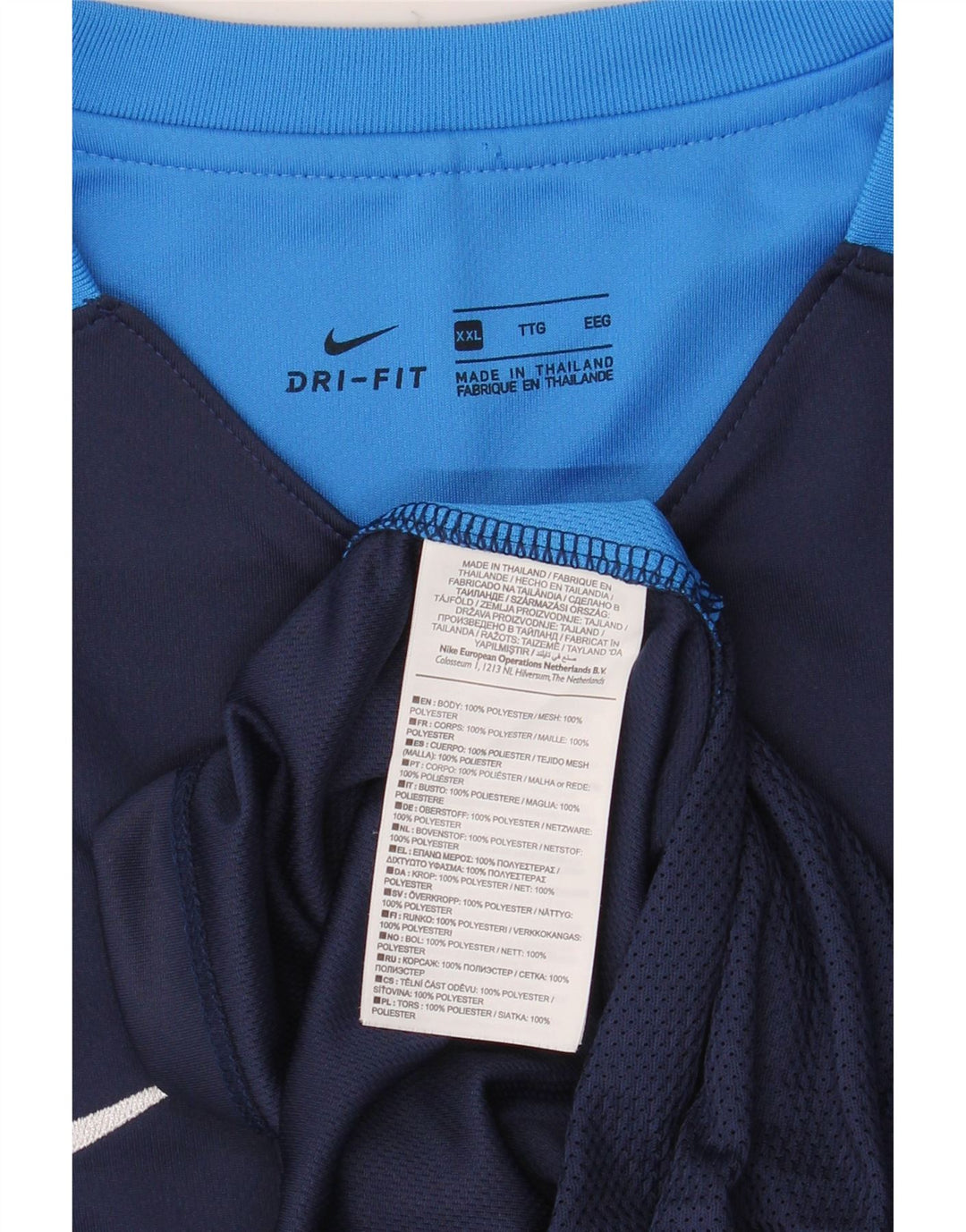 Nike T-shirt Dri Fit pour homme 2XL en polyester color block bleu marine