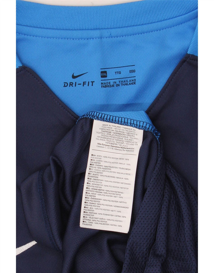 Nike T-shirt Dri Fit pour homme 2XL en polyester color block bleu marine