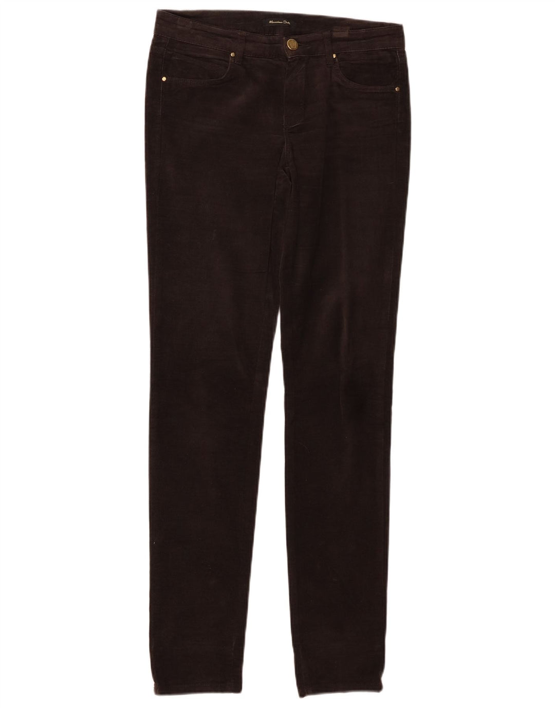 MASSIMO DUTTI Pantalon décontracté en velours pour femme EU 34 2XS W24 L30 Marron