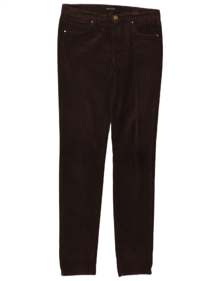 MASSIMO DUTTI Pantalon décontracté en velours pour femme EU 34 2XS W24 L30 Marron