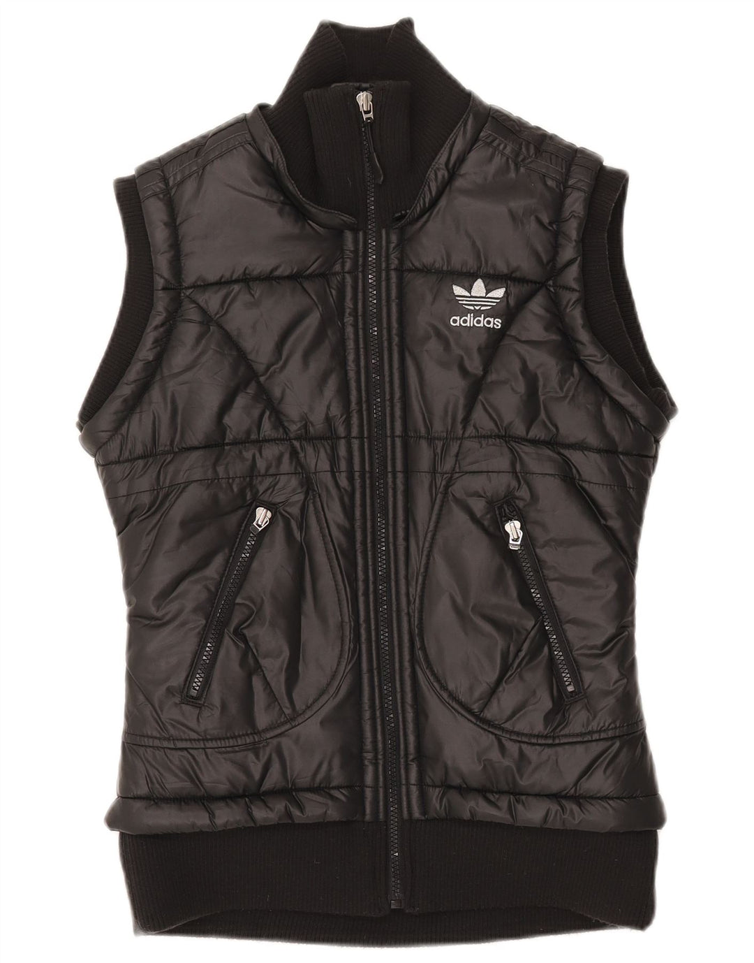 ADIDAS Femme Gilet Rembourré IT 42 Moyen Noir Polyester