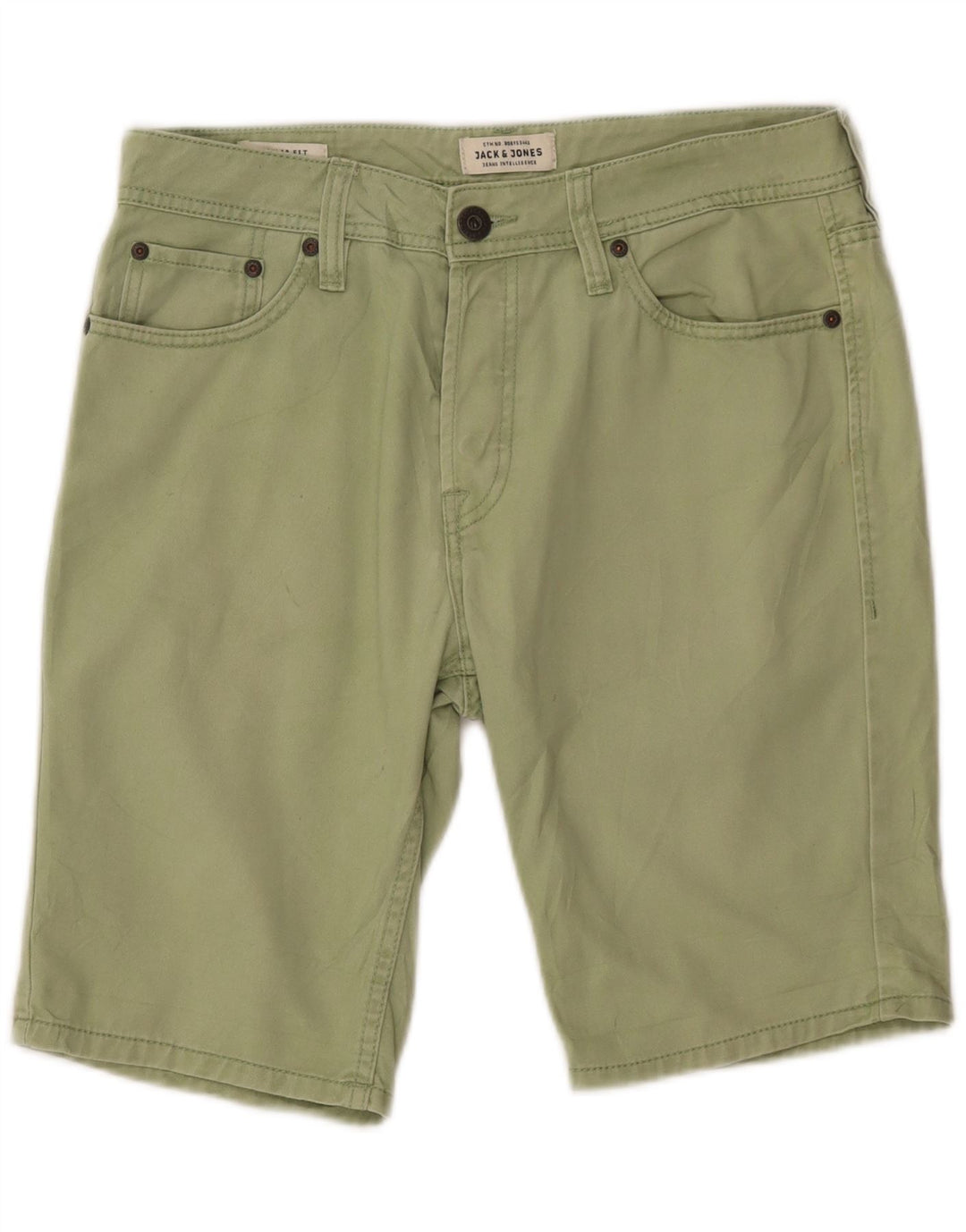 JACK & JONES Short en Jean Coupe Regular W30 Homme Vert Moyen en Coton